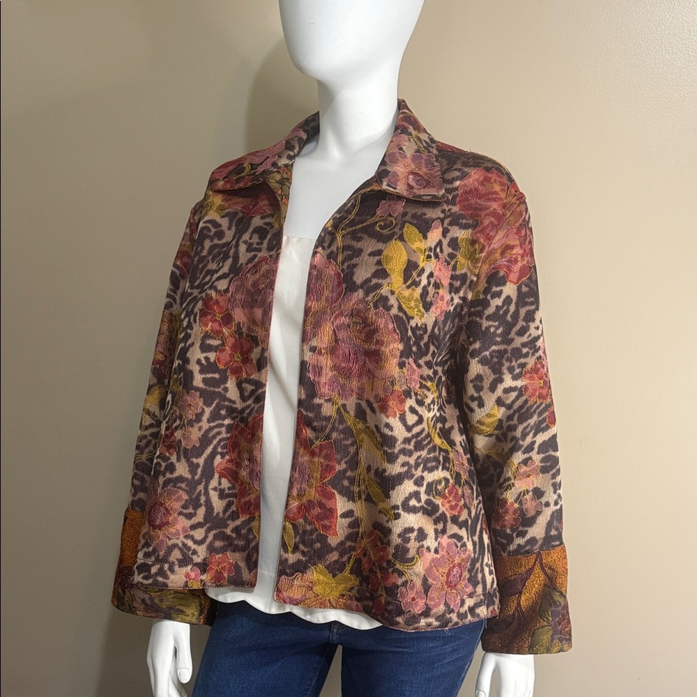 Coldwater Creek Floral and Animal Print Blazer